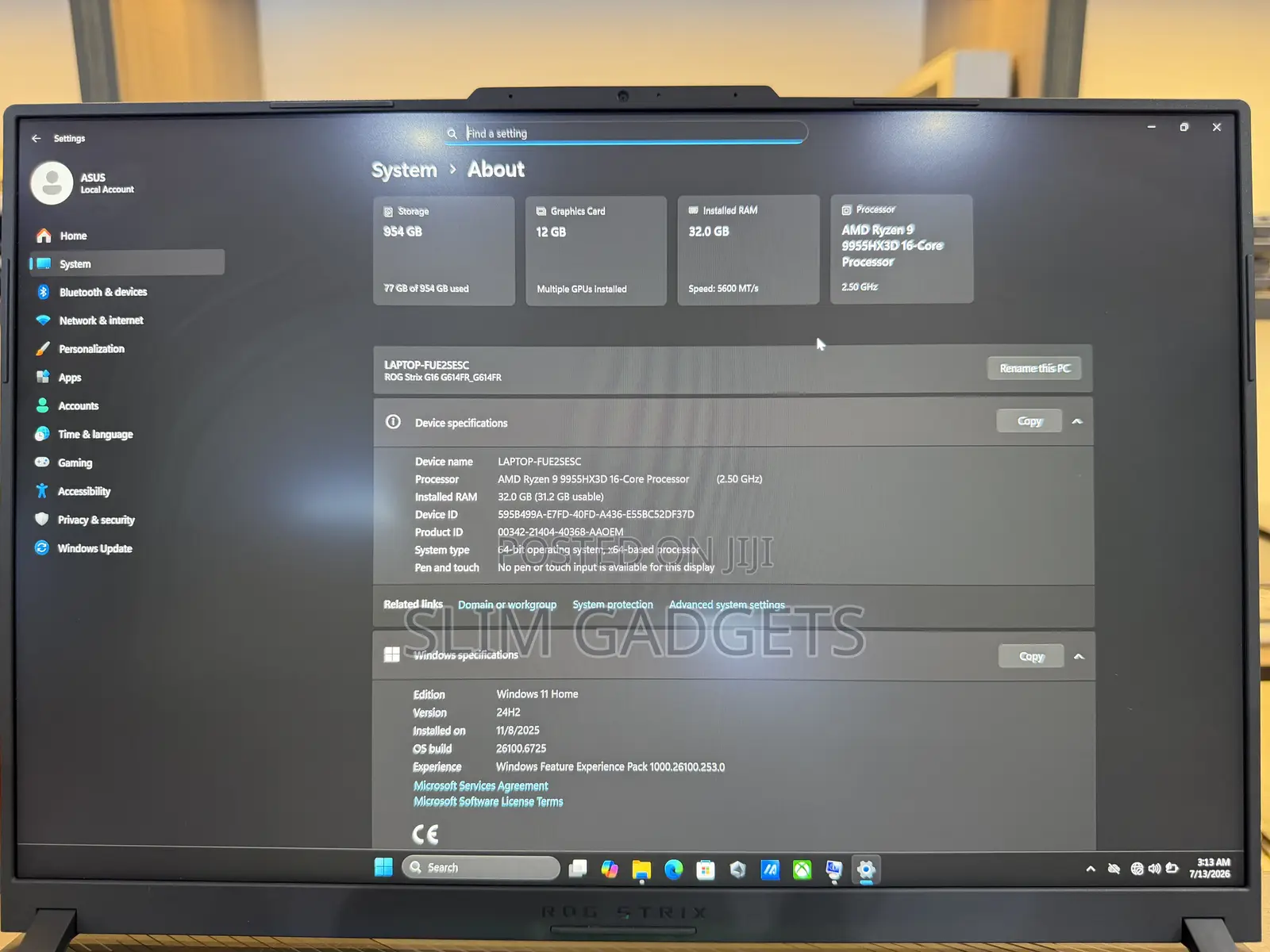 Laptop Asus ROG Strix G16 G614 32GB AMD Ryzen 9 SSD 1T