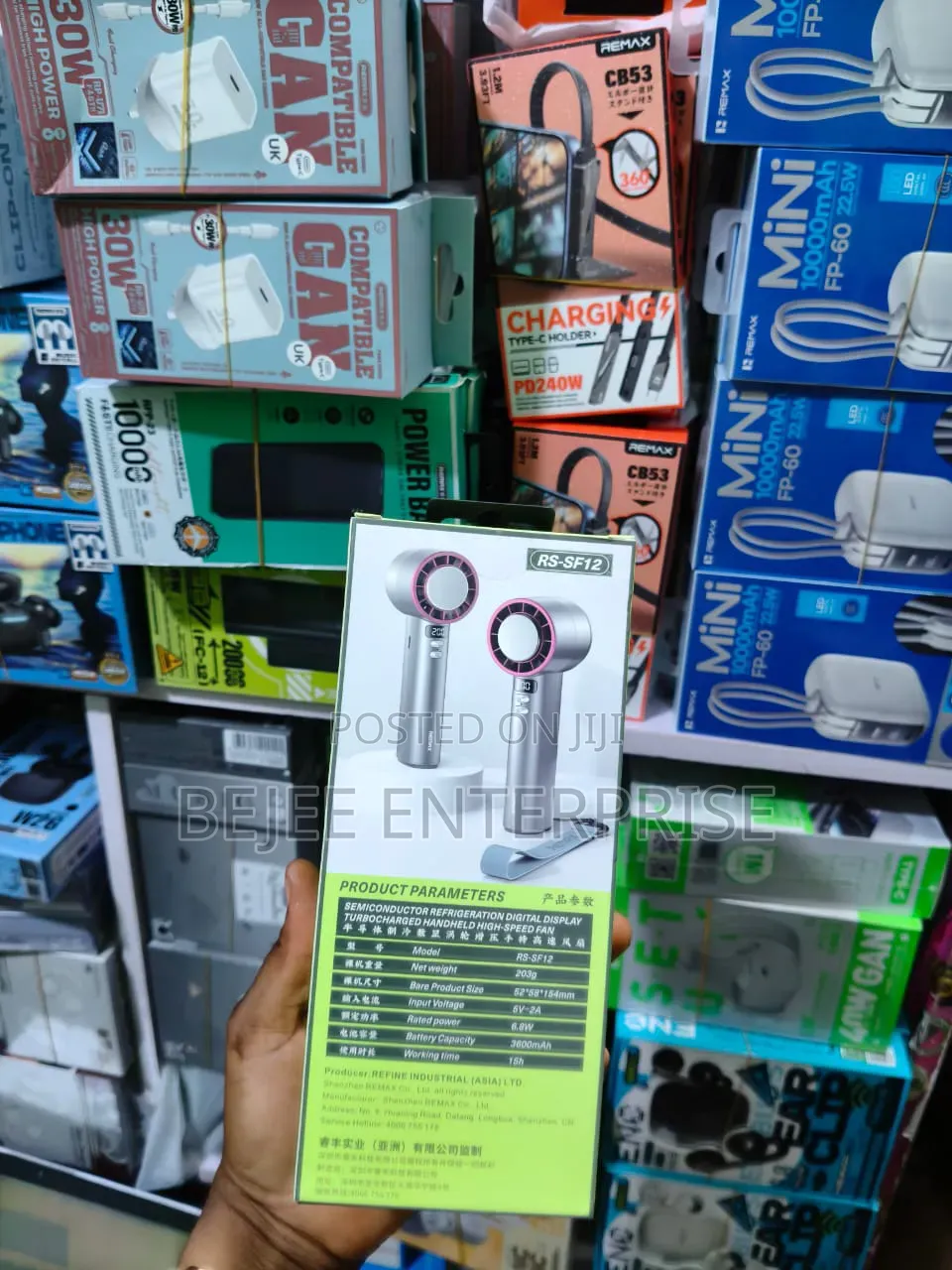 Remax Refrigeration Hand Held Fan Rs-Sf12 200speed Gale