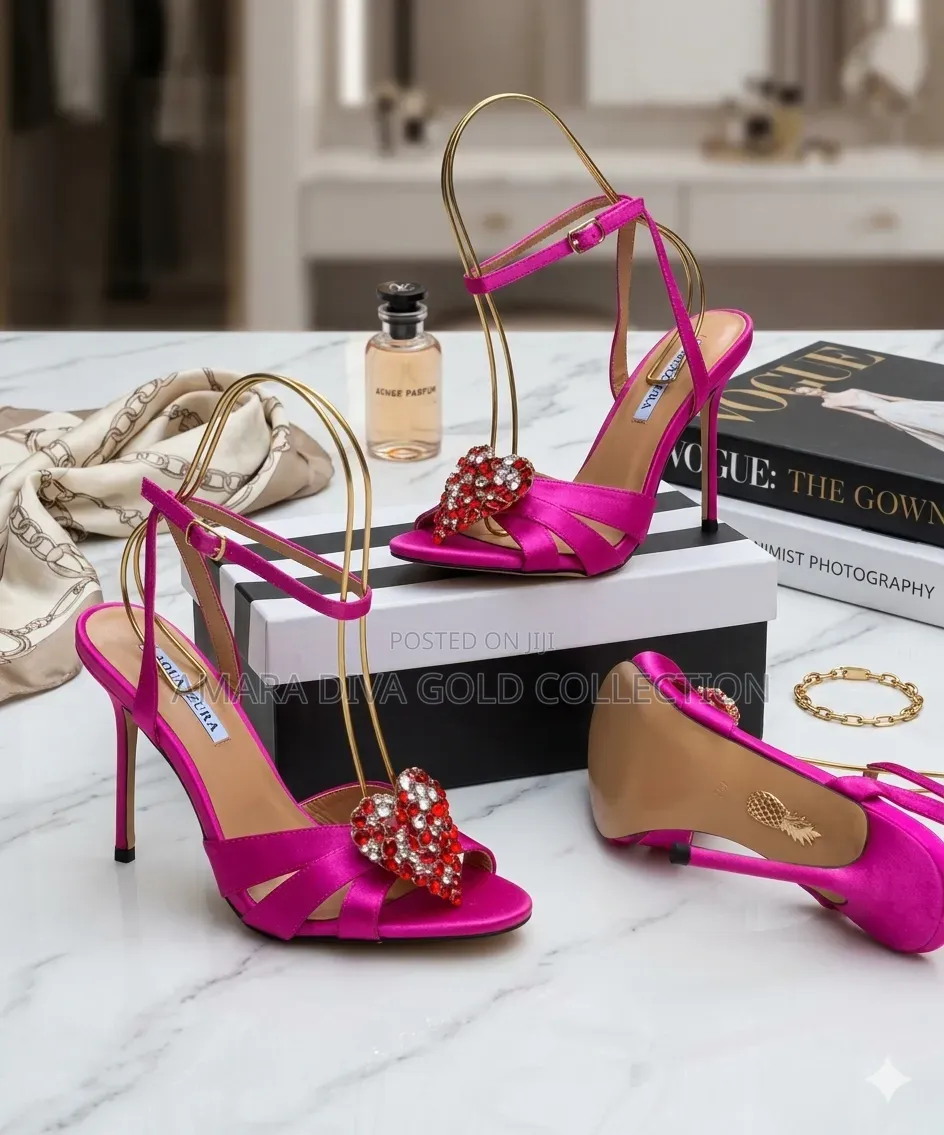 Authentic Aquazzura Love Link Satin Sandals – (Brand New)