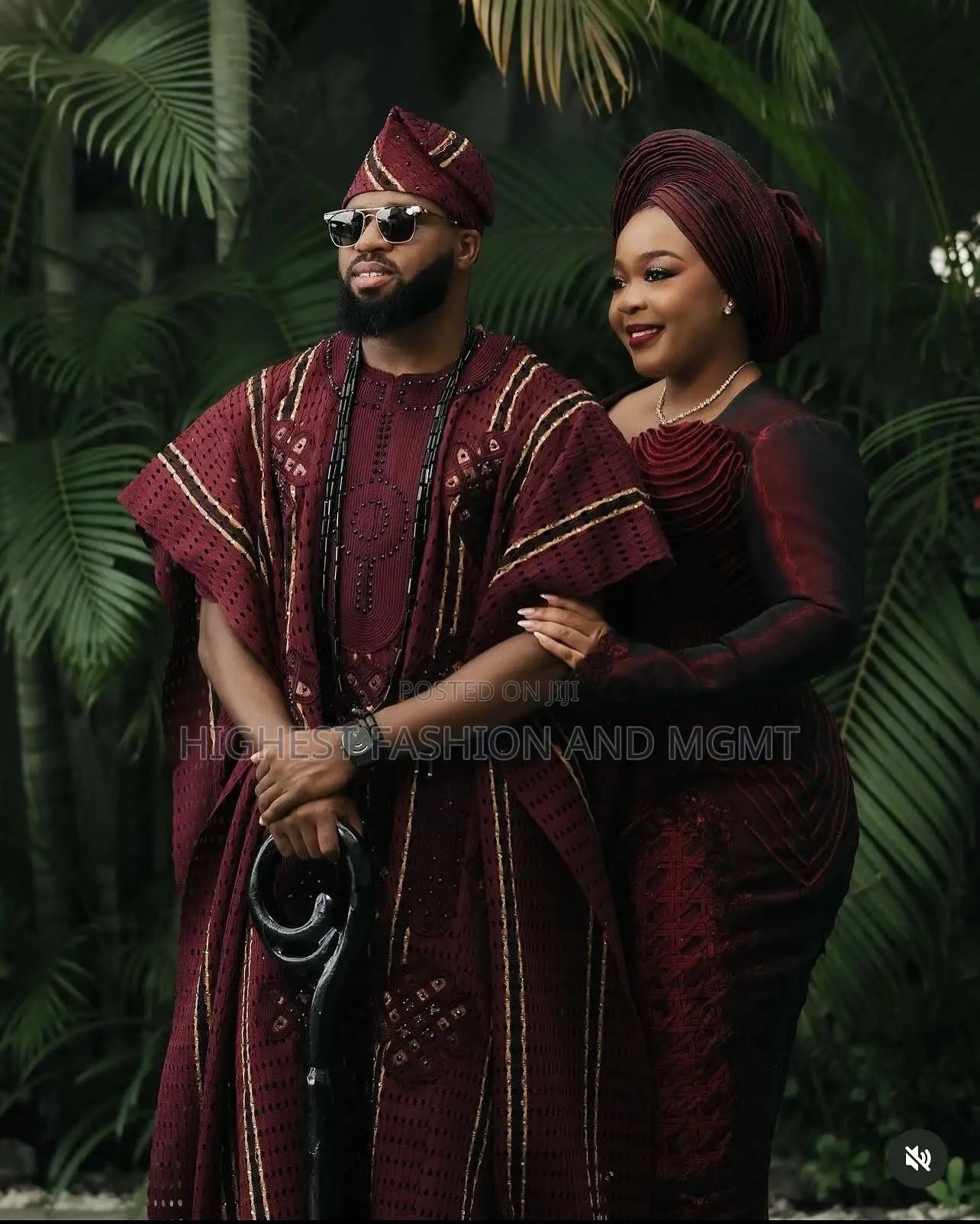 Burgundy Corset Iro and Buba Men’S Embroidered Burgundy Agbada