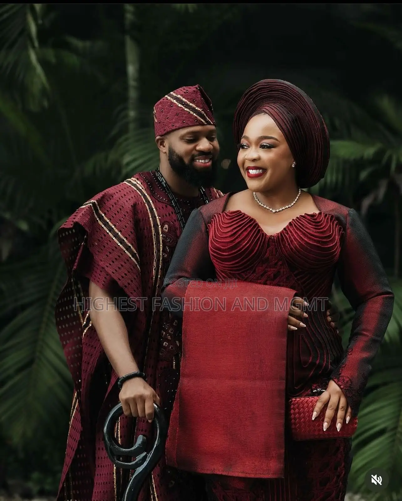 Burgundy Corset Iro and Buba Men’S Embroidered Burgundy Agbada