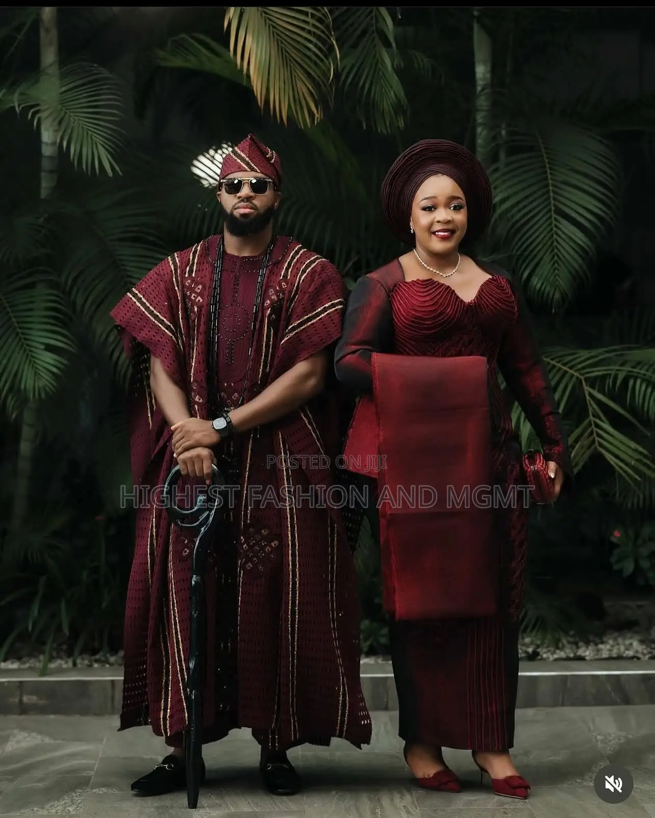 Burgundy Corset Iro and Buba Men’S Embroidered Burgundy Agbada