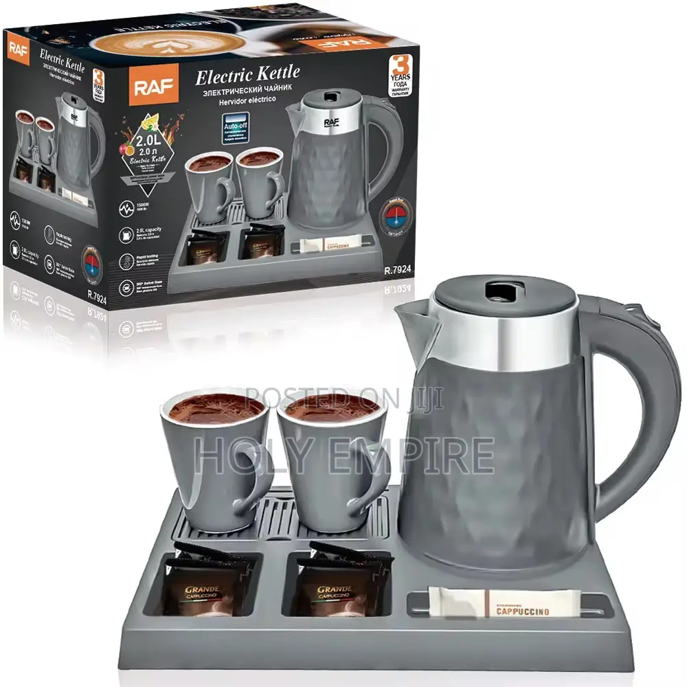 Electric Kettle With Cup Kit for Home and Hotel Use
