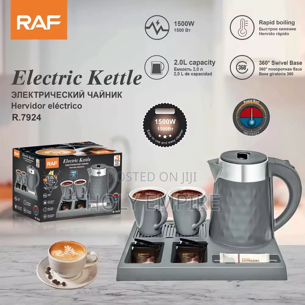 Electric Kettle With Cup Kit for Home and Hotel Use