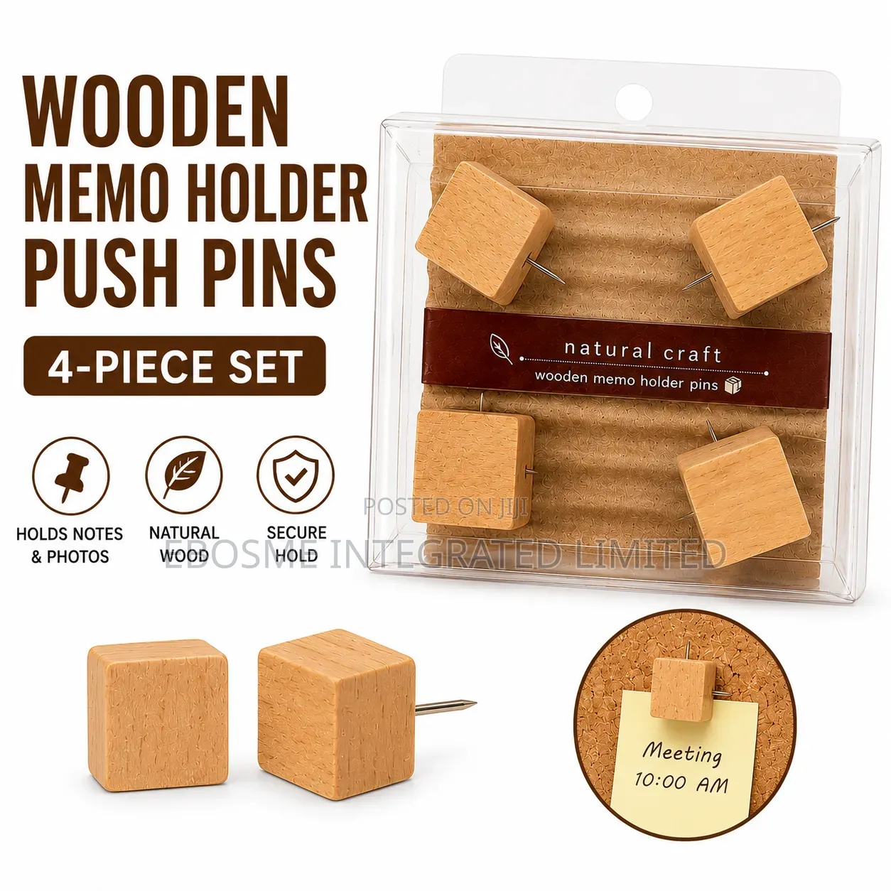 Wooden Memo Push Pin