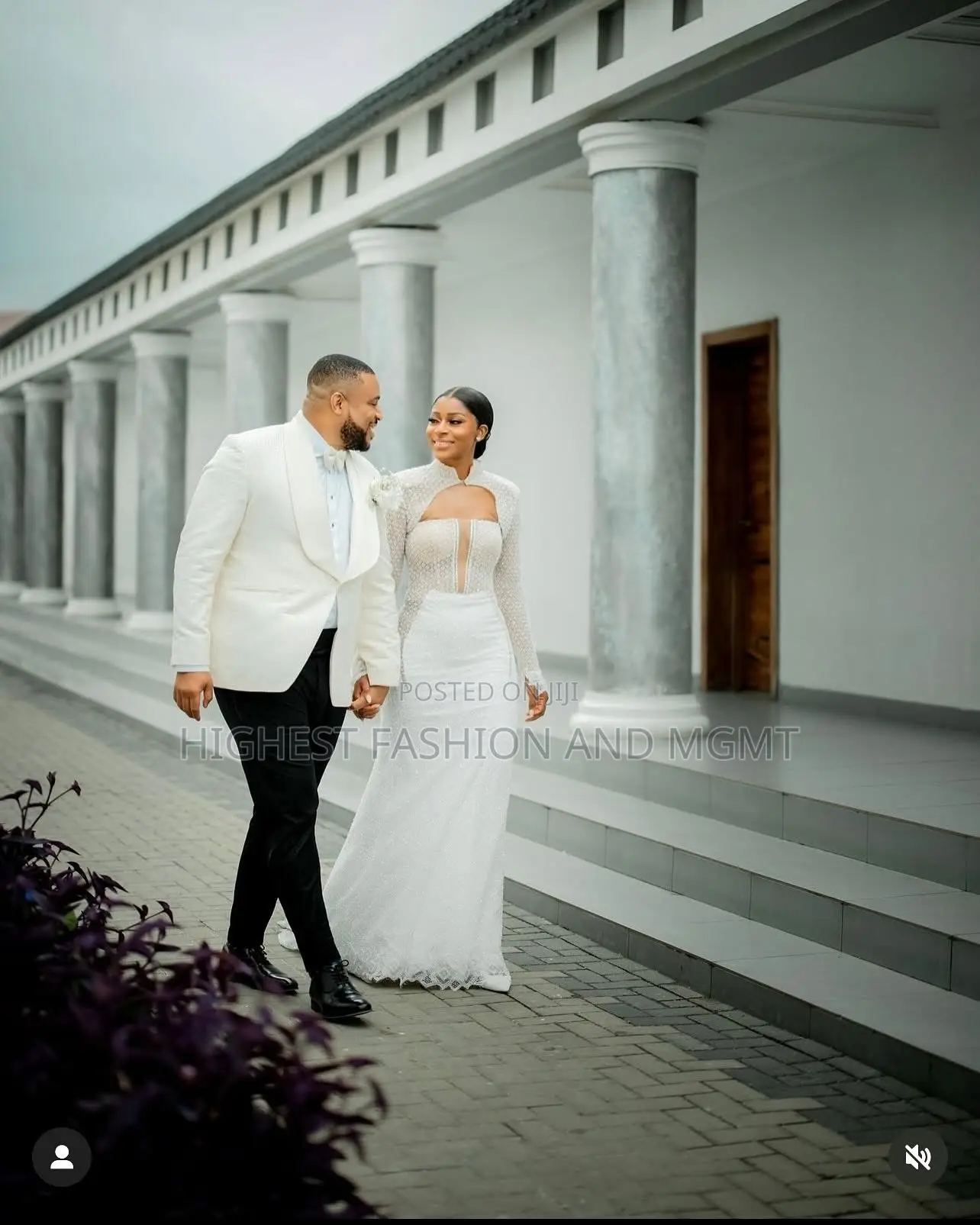Ivory Bridal Gown Men’S White Jacket With Black Tuxedo Trousers