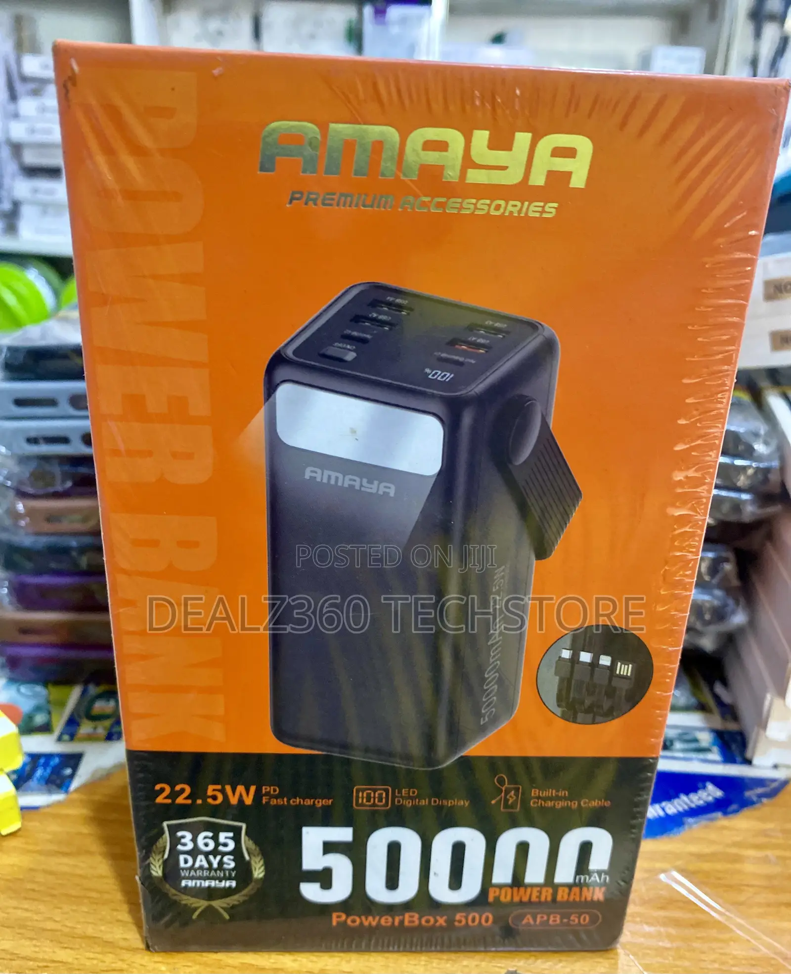 Amaya 50000mah Power Bank Fast Charging With Built-in Cables
