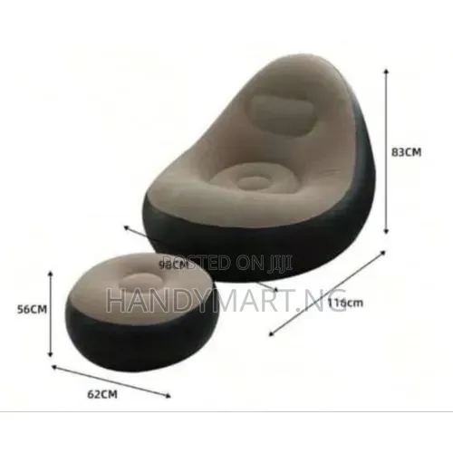 Inflatable Sofa Lazy Couch Bag Chair With Footstool Electric Pump