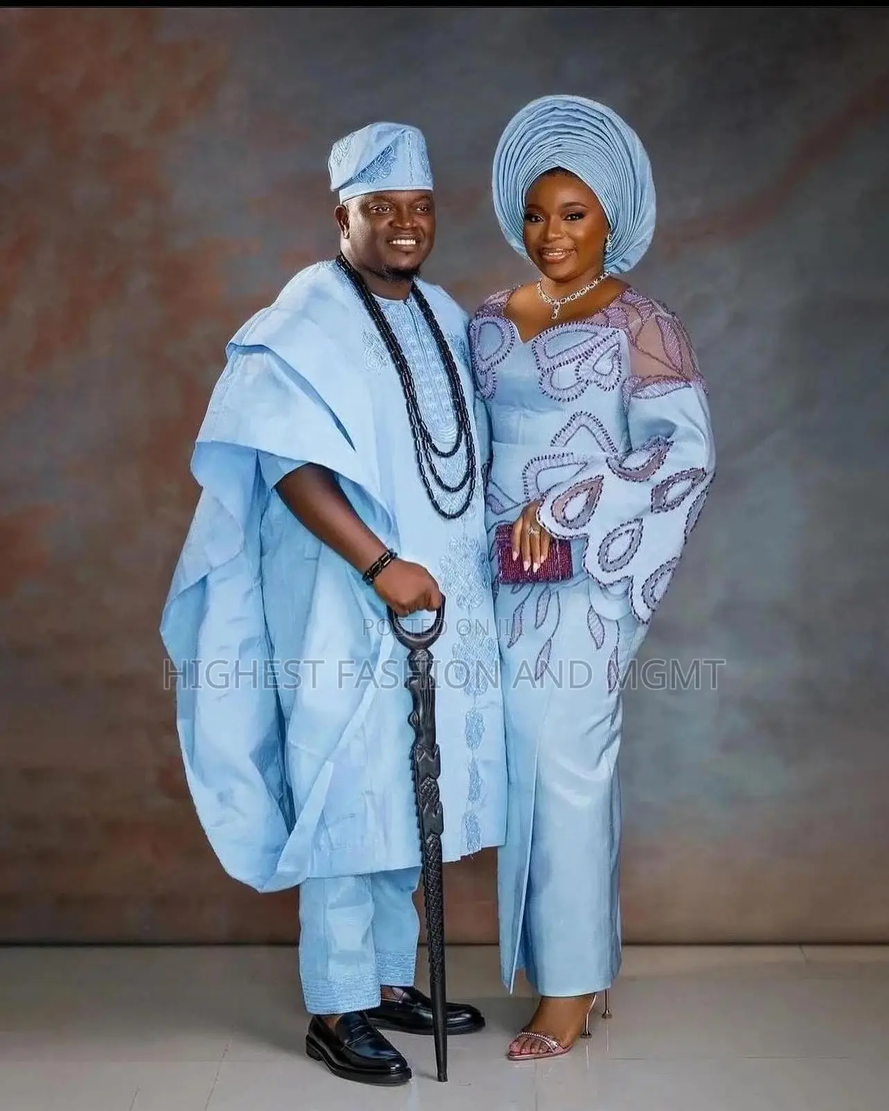 Embroidered Sky Blue Iro And Buba Men’S Sky Blue Agbada