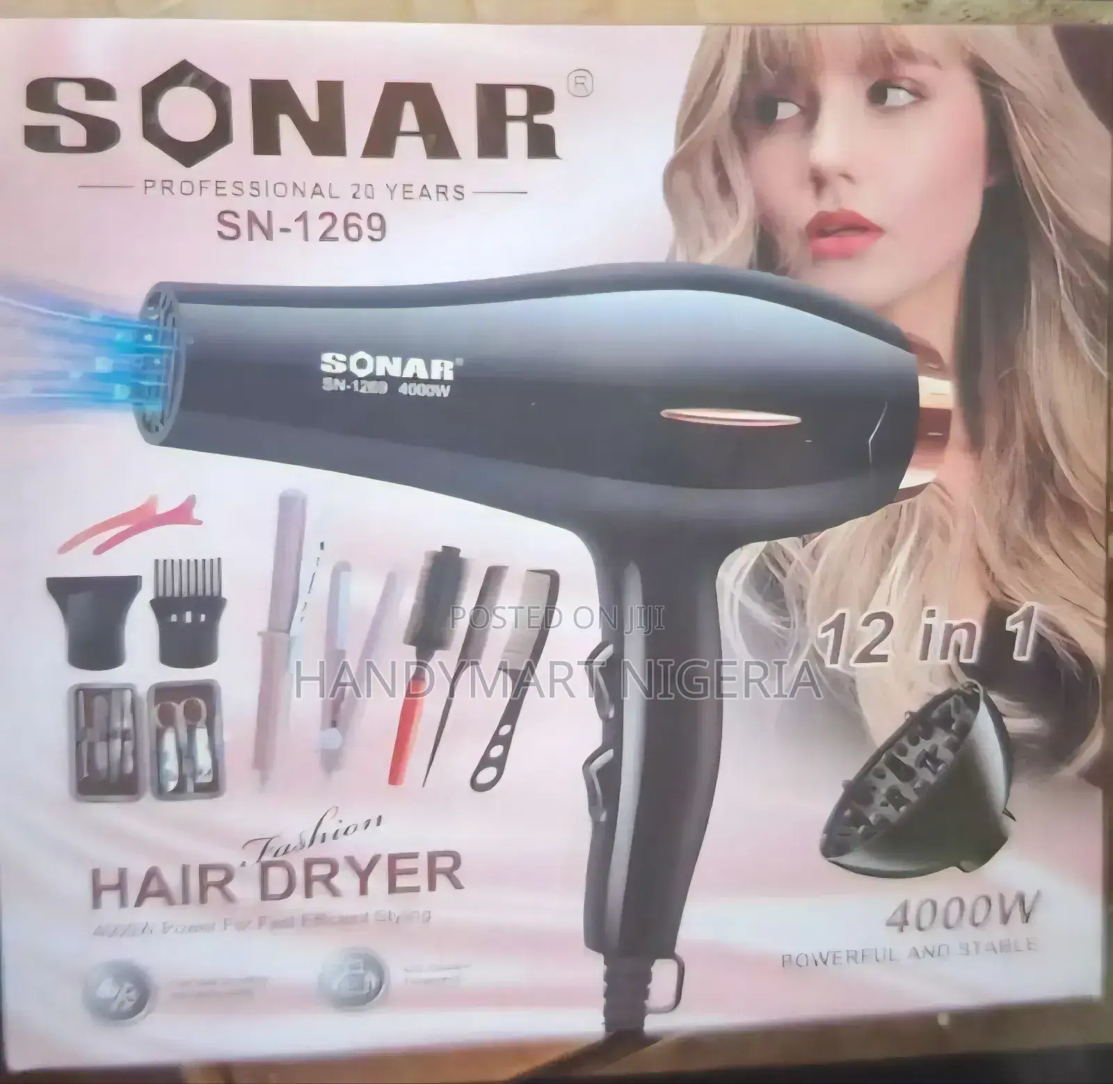 Sonar Sn-1269 Professional 12-in-1 Hair Dryer Kit