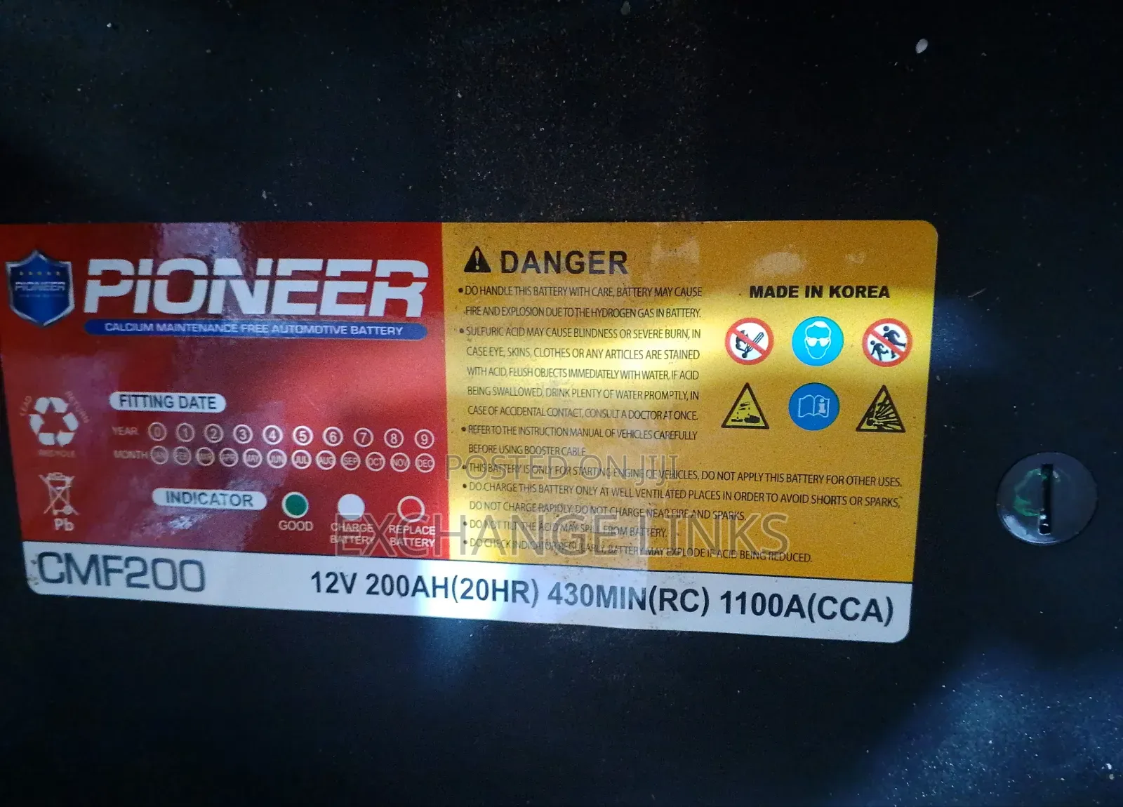 Pioneer 200ah Korea Battery