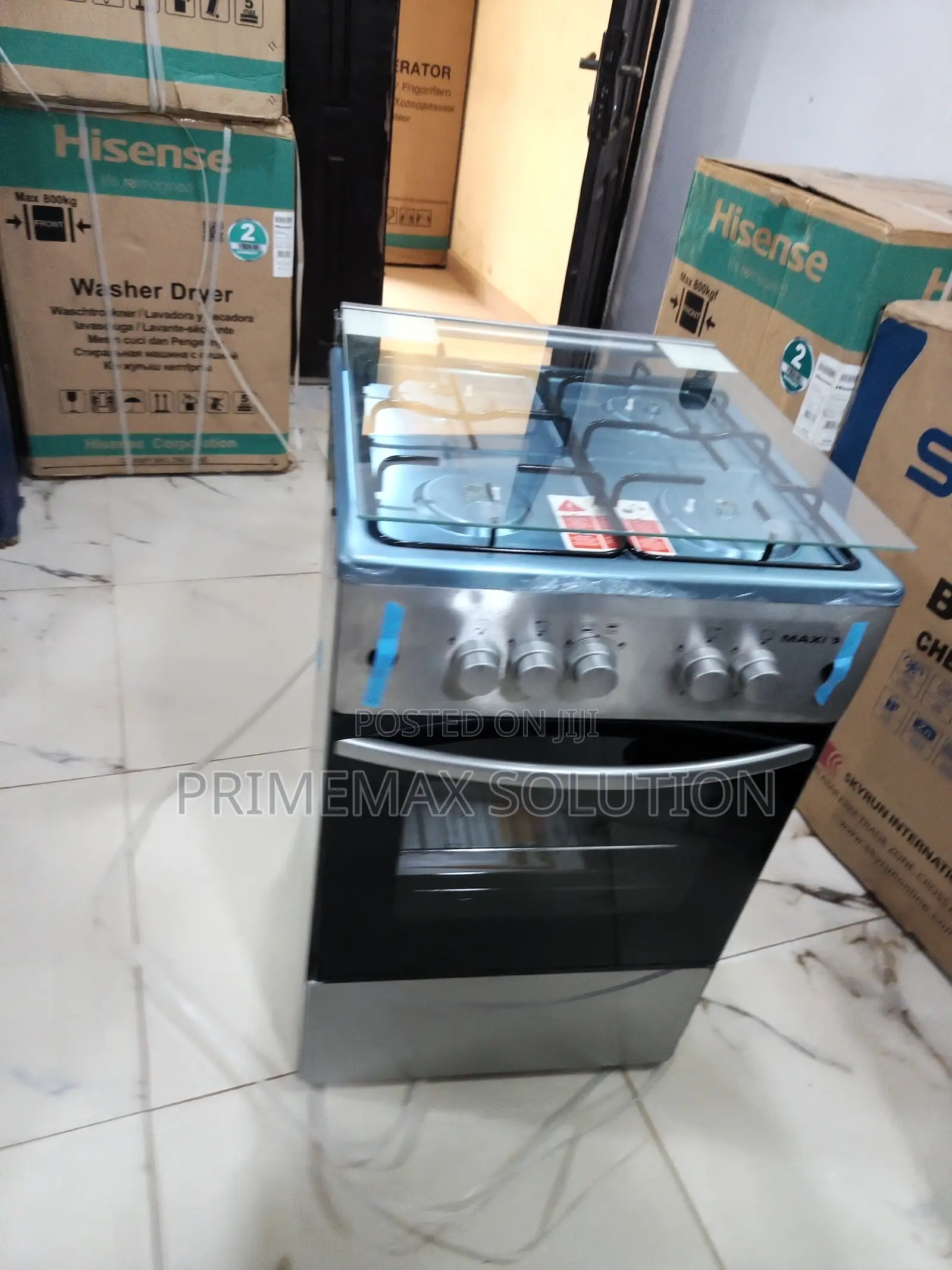 Maxi 4-Burner Inox Gas Cooker and Oven 50x50