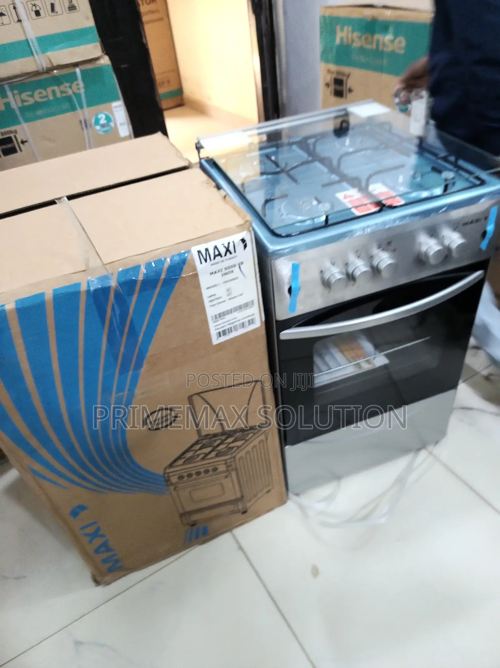 Maxi Standing Cooker Inox 4 Burner Gas Oven Combo
