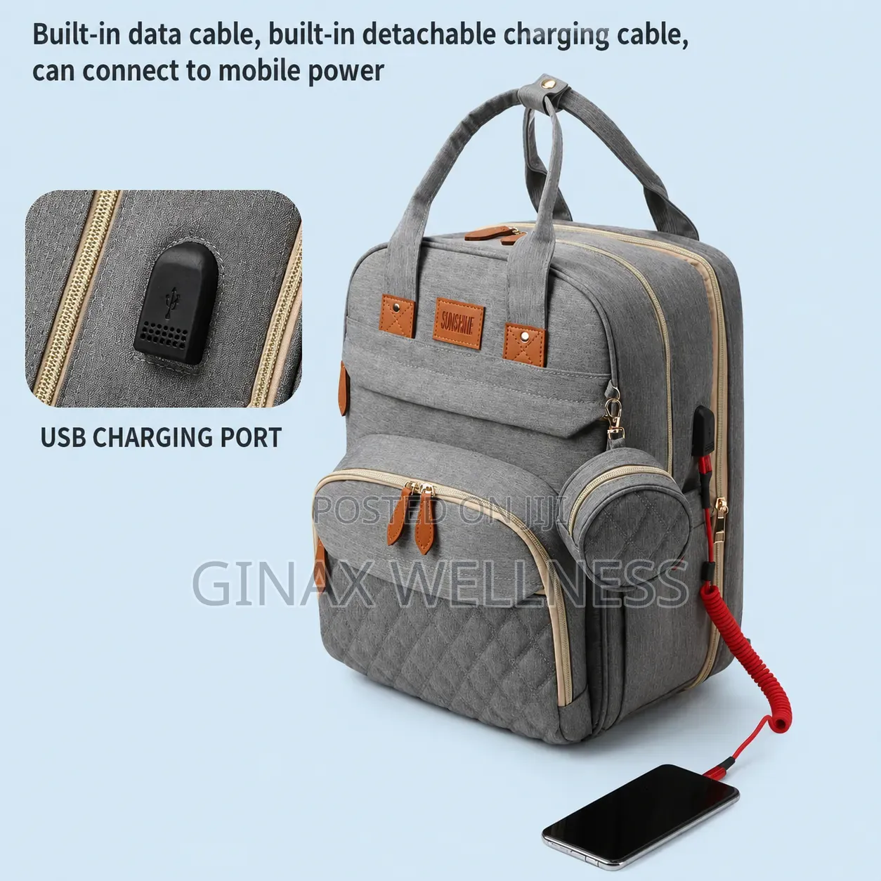 Multifunctional Baby Bed Backpack And Organizer With Usb Port And Net