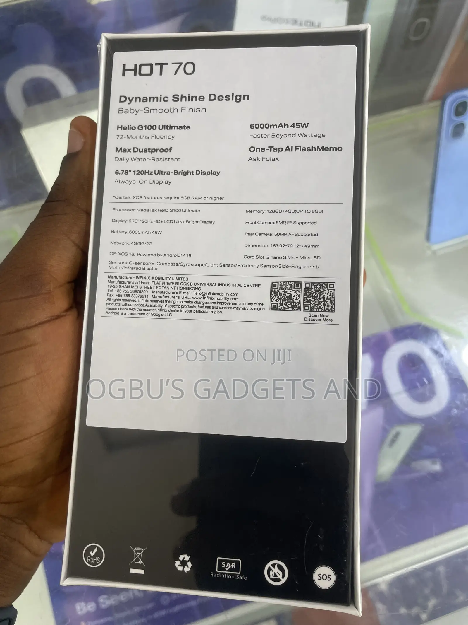 New Infinix Hot 70 128 GB Black