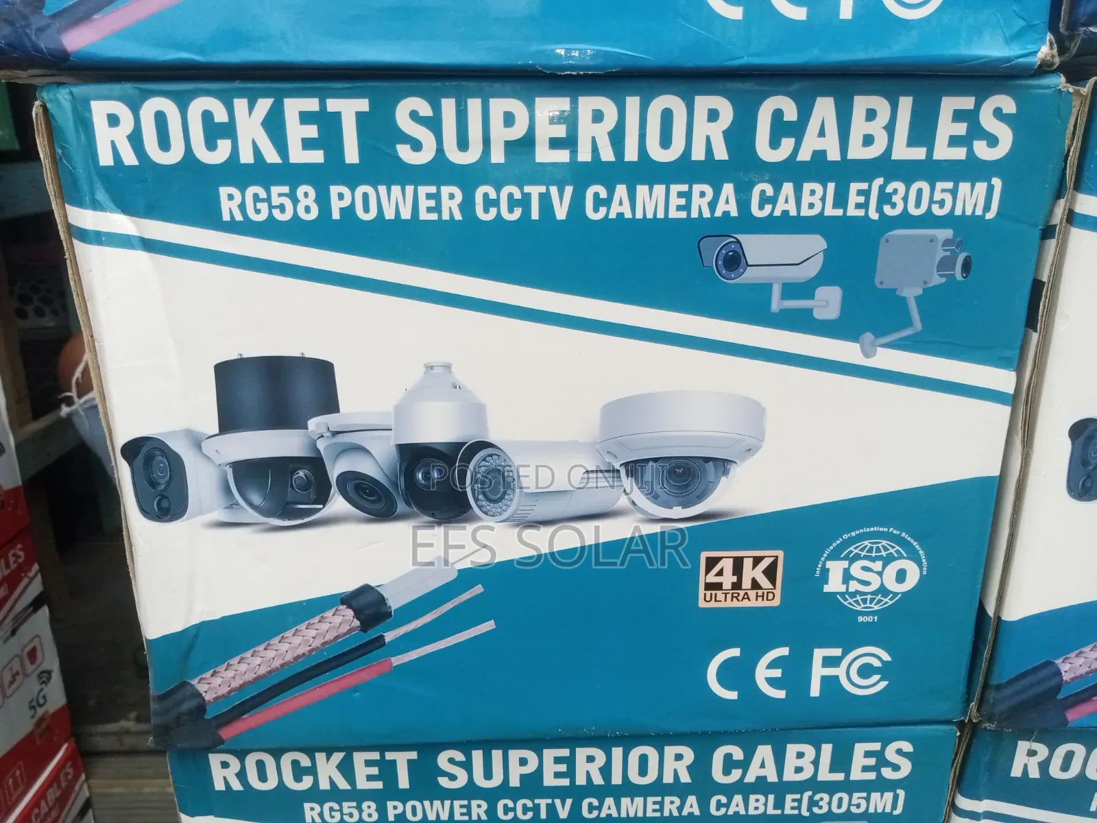 Rocket Superior Rg58 CCTV Camera Power Cable 305m Roll