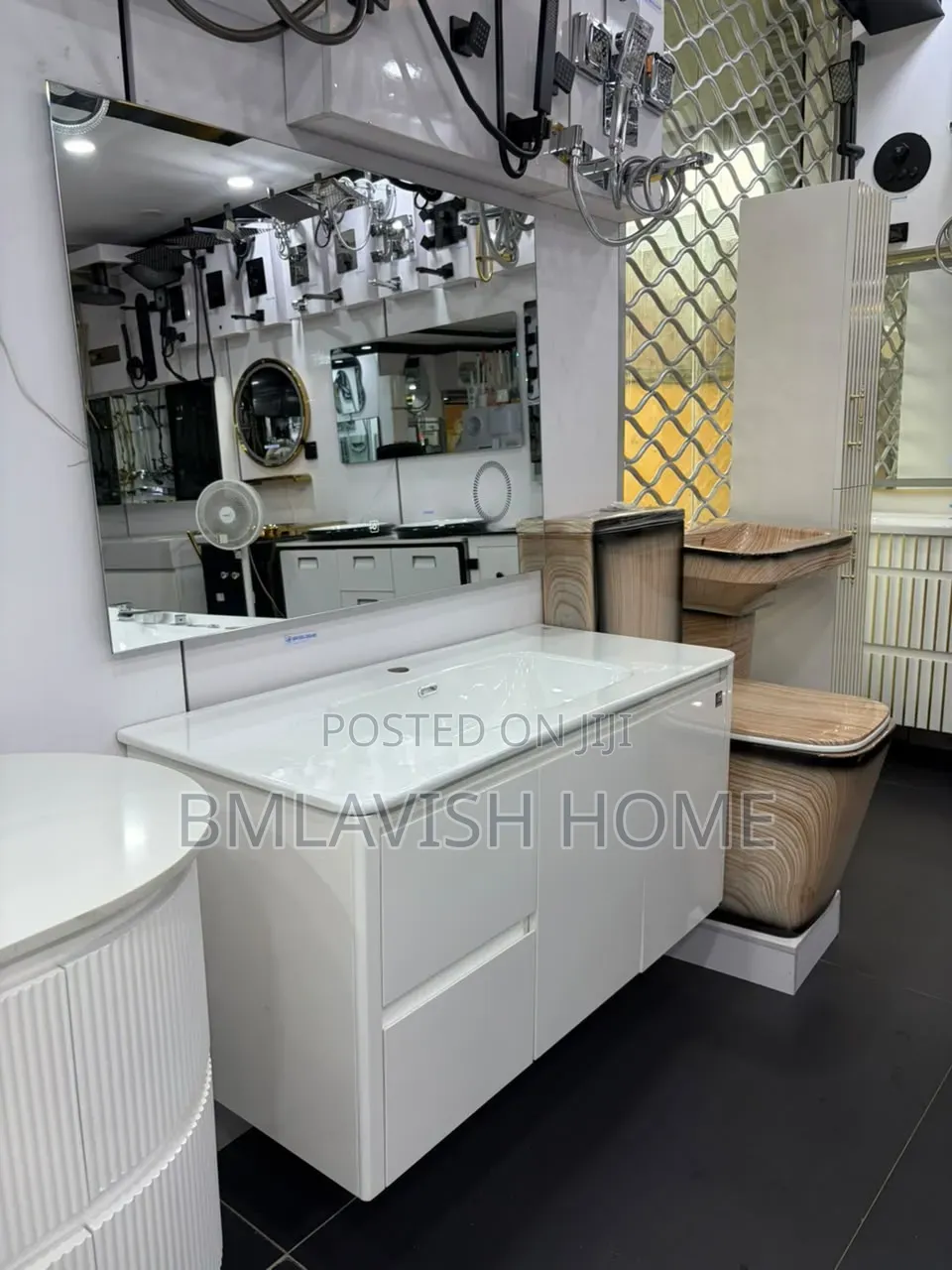 Interior Integrated Cabinet Set With Led Mirror.