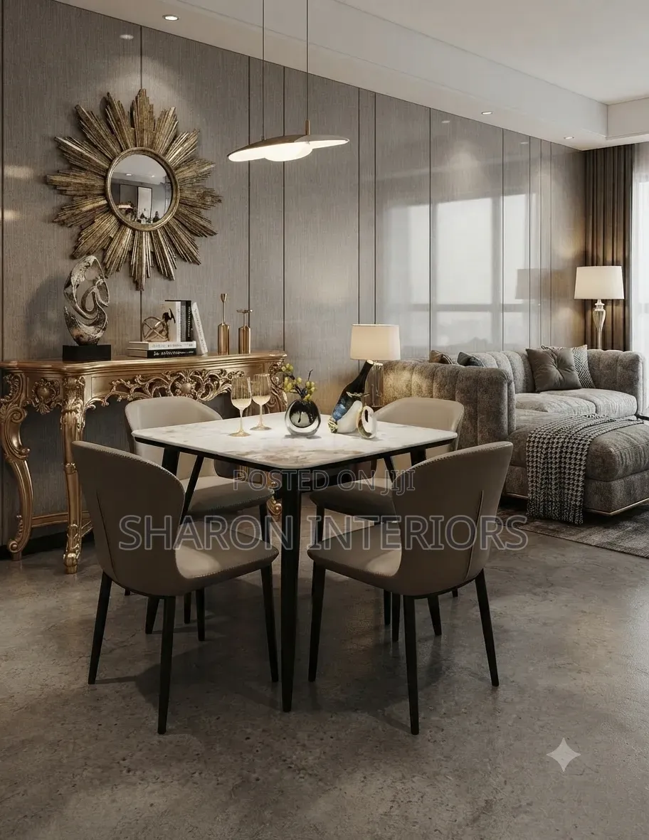 Sintered Stone Square Dining Set