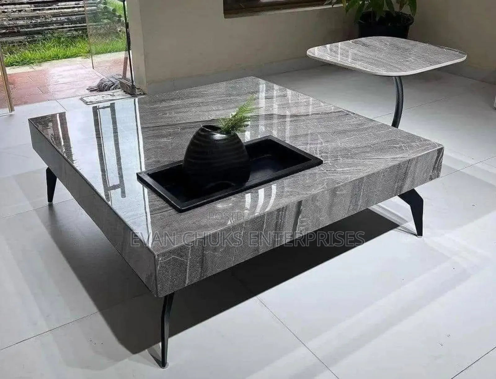 Marble Center Table and Stool