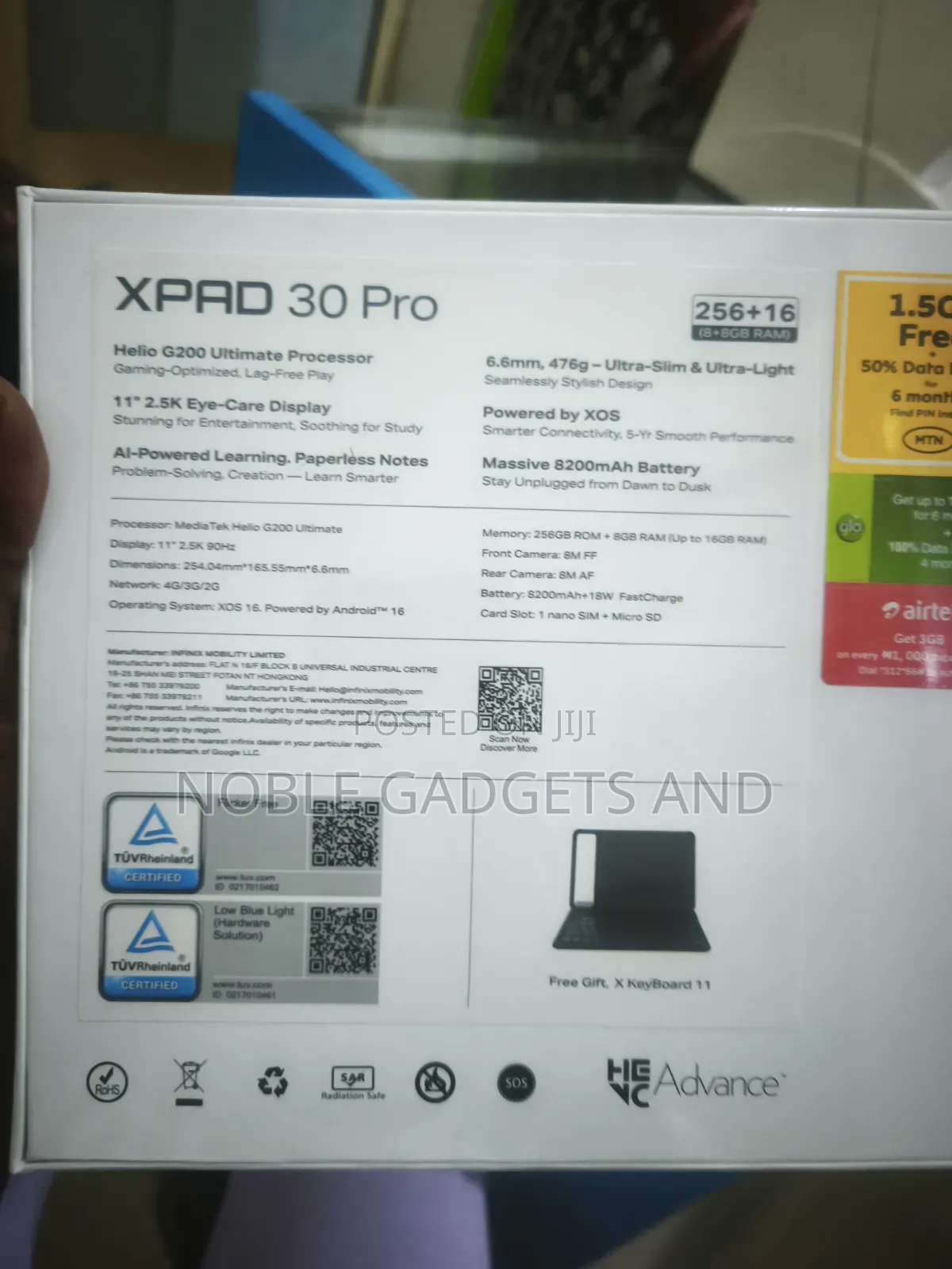 New Infinix Xpad 30 Pro 256 GB Black