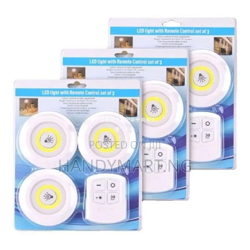Wireless Cob Led Puck Light Set of 3 With Remote Control