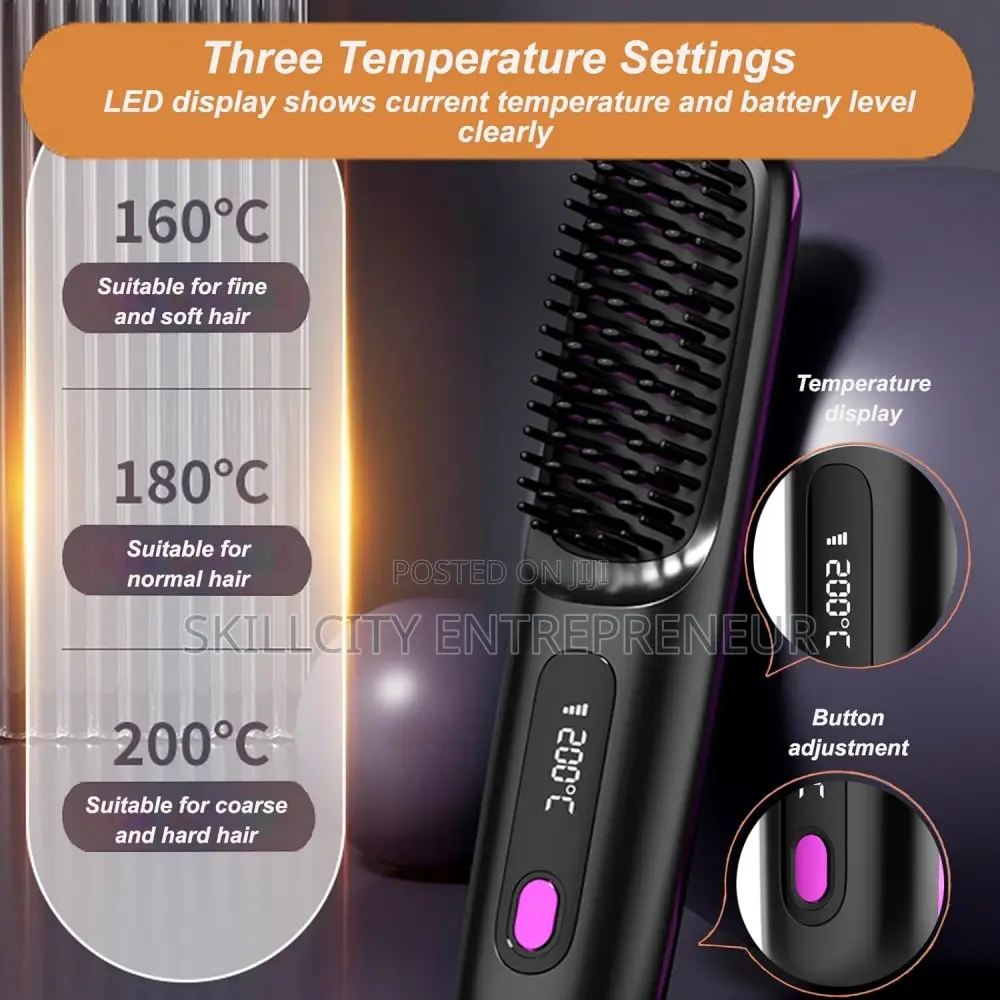 Wireless Straightening Hair Comb