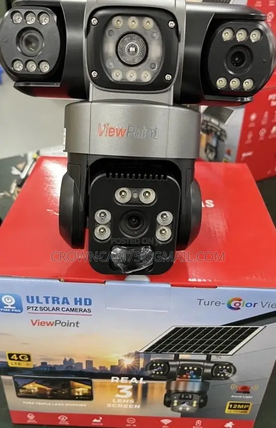 Latest Triple Lens 4g Solar CCTV Camera – Wireless Outdoor PTZ