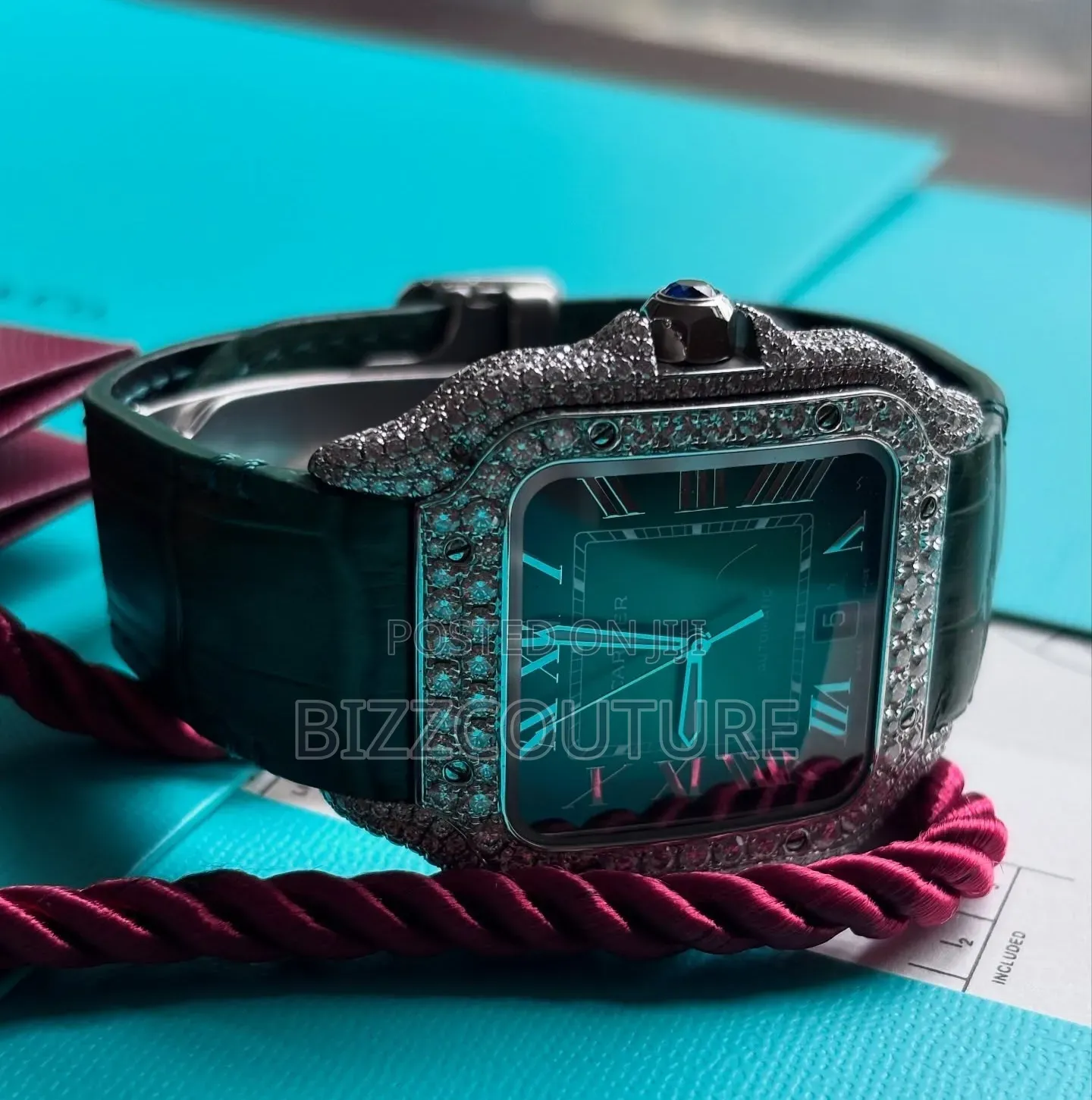 Super Clone Cartier Santos Leather Strap Watch Available in Store