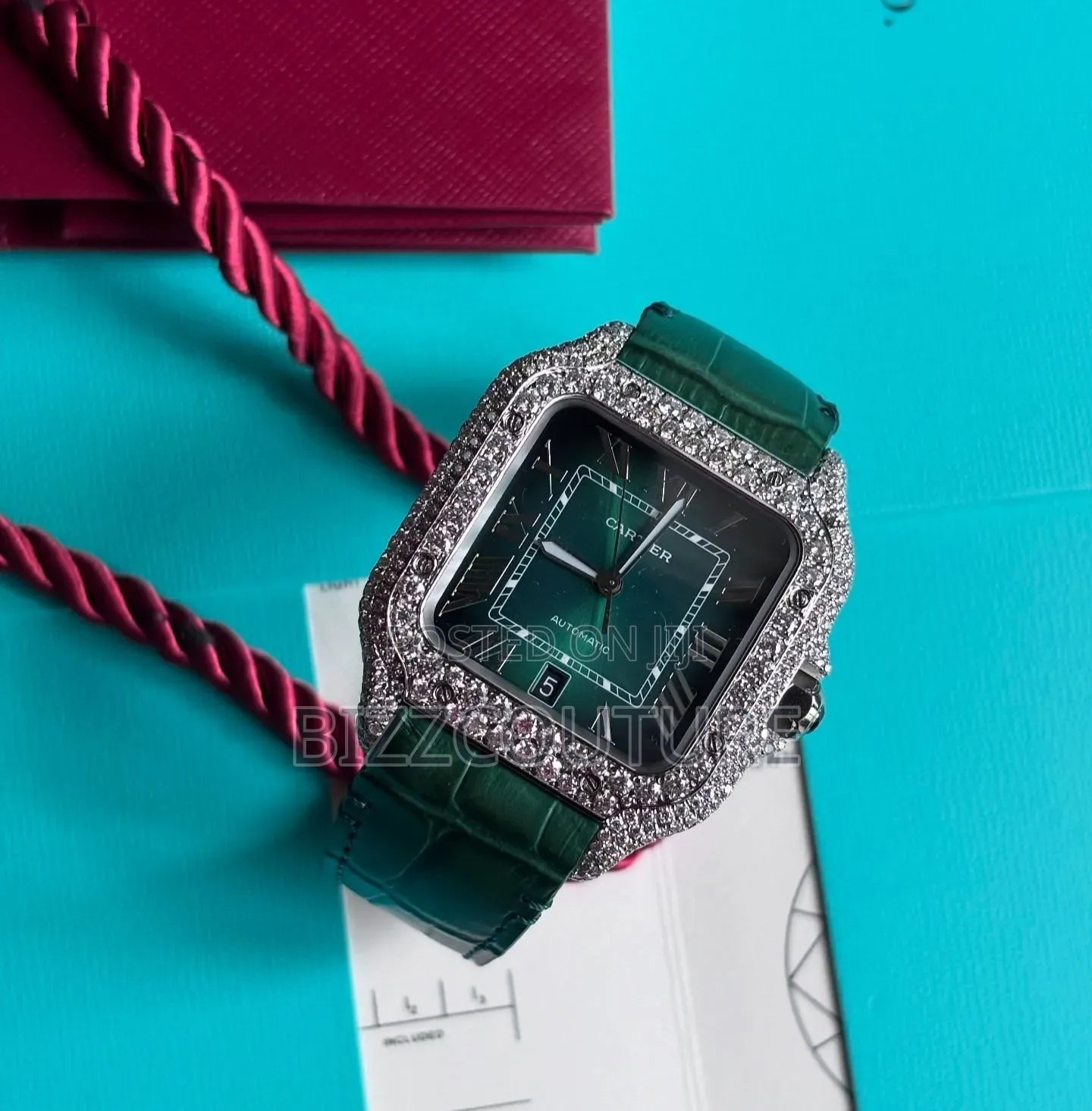 Super Clone Cartier Santos Leather Strap Watch Available in Store