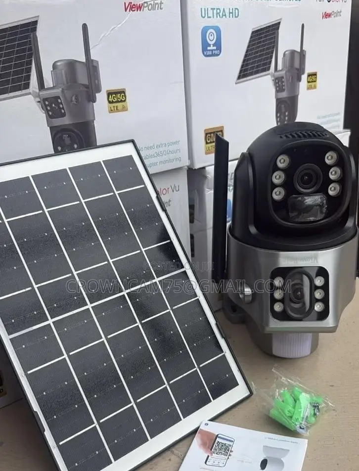 Rotational Solar Powered 4g Sim Card Dual Lens Auto-Tracking CCTV Cam