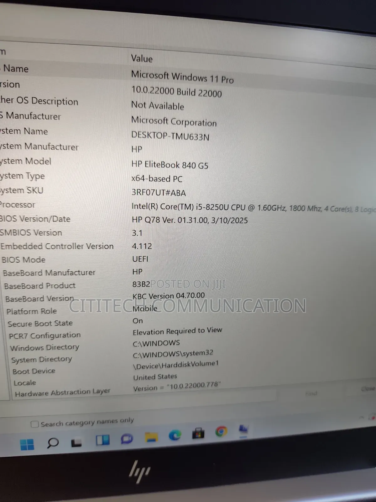 Laptop HP EliteBook 840 G5 8GB Intel Core i5 SSD 256GB