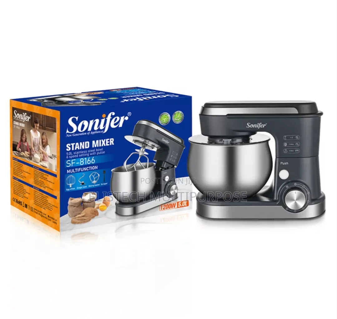 Sonifer Sf-8166 Stand Mixer in a 5.0-Liter Capacity.