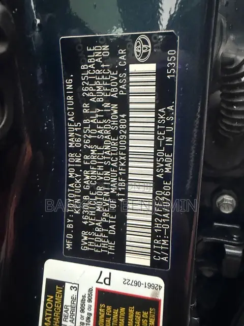 Toyota Camry SE 4dr Sedan (2.5L 4cyl 6A) 2015 Black