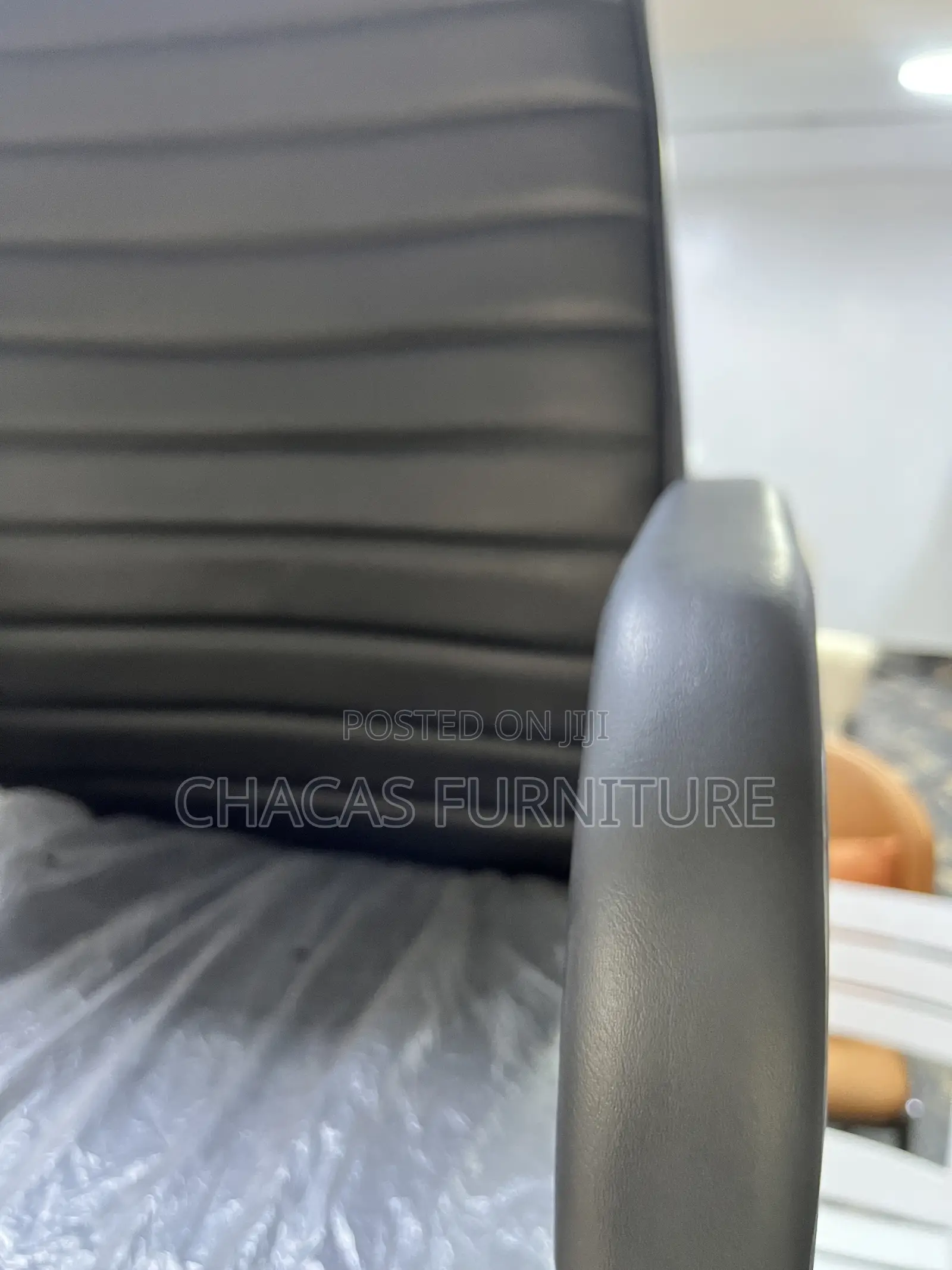 Executive Ribbed Leather Visitor Chair -Brand New Cantilever Sled Base