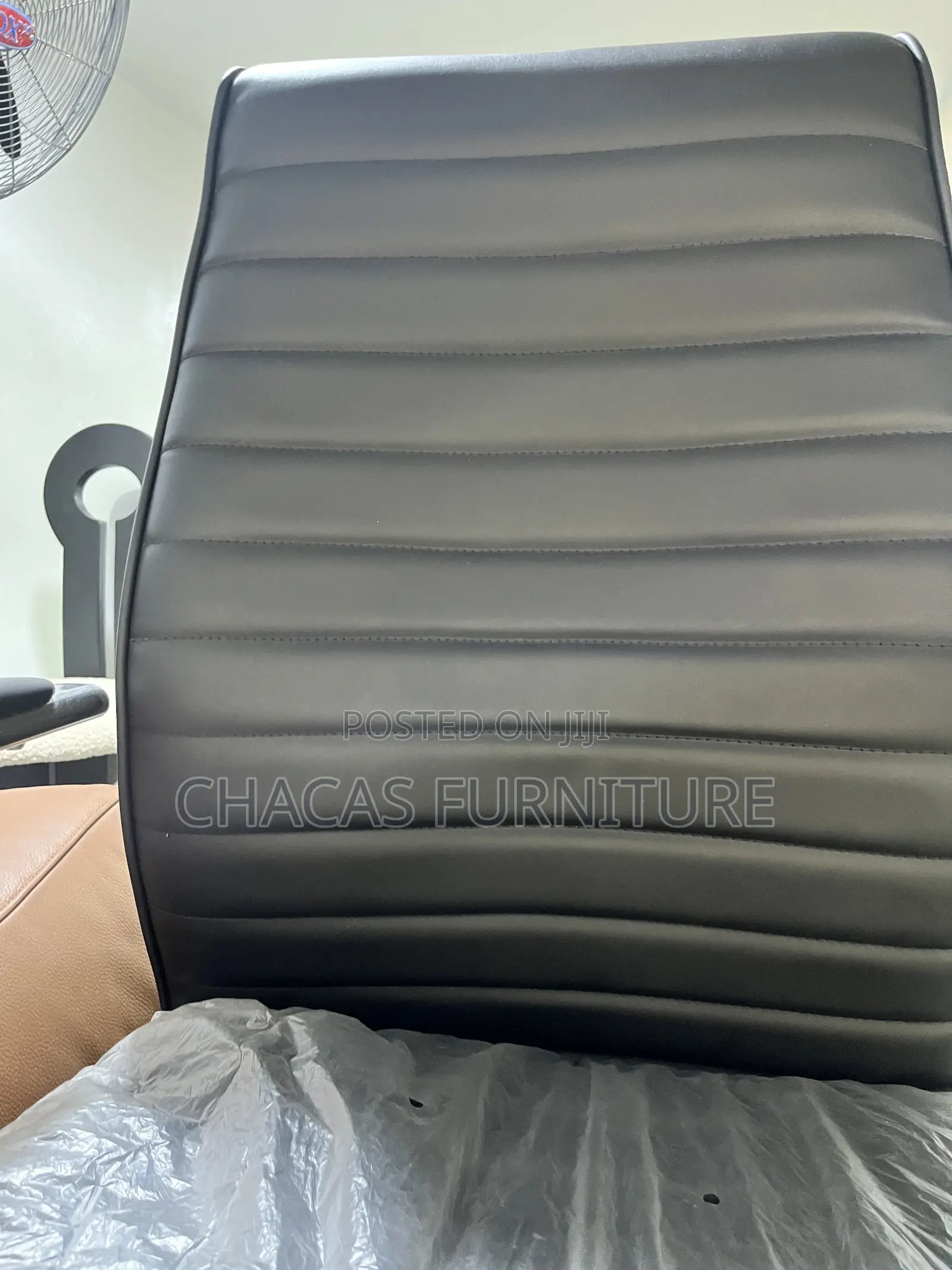 Executive Ribbed Leather Visitor Chair -Brand New Cantilever Sled Base