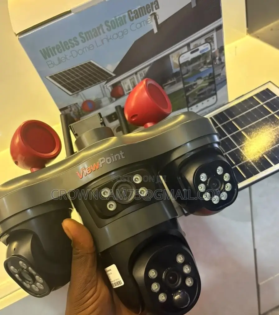 View Point Triple-Lens PTZ Intelligent Solar Camera V380 Pro 12mp
