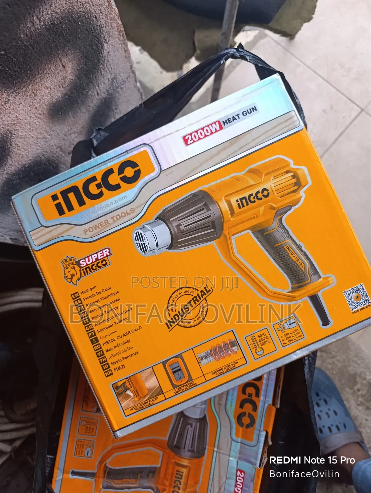 Ingco Heat Gun 550°C Max Corded 2kw