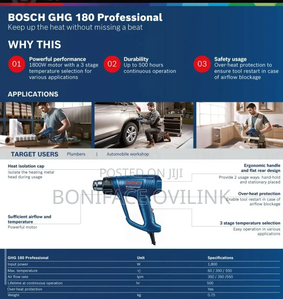 Bosch Heat Gun GHG 1800w 550°C