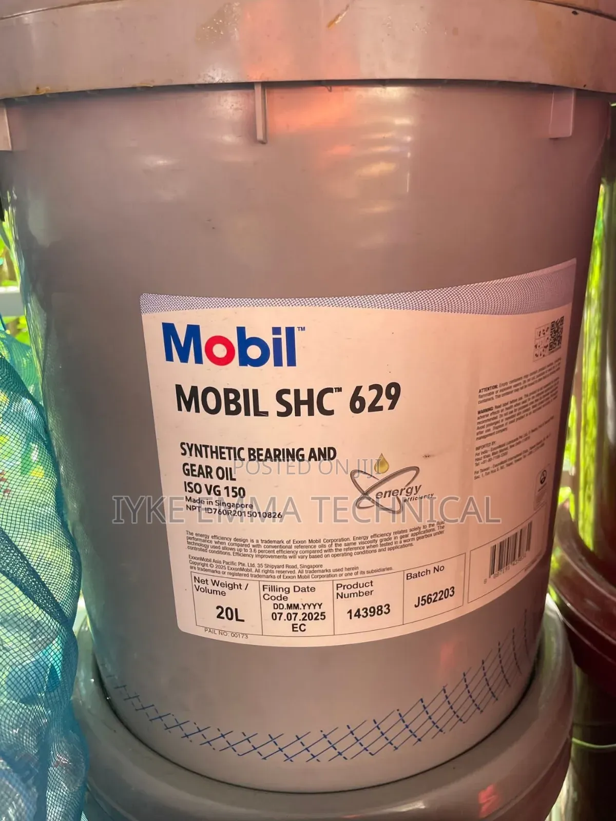 Mobil SHC 629 Synthetic Bearing and Gear Oil Iso Vg 150
