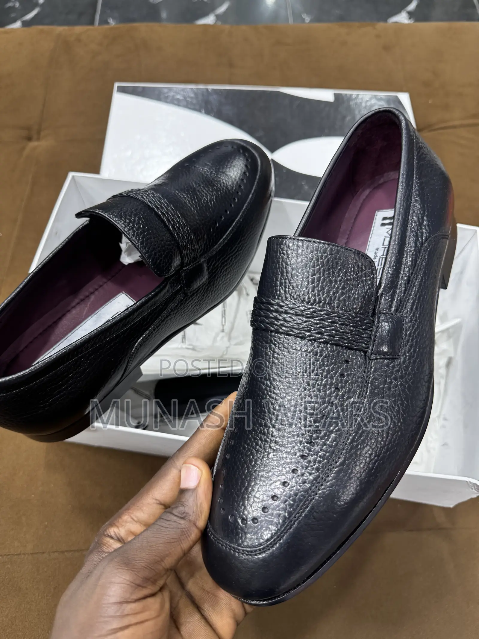 Italian Moreschi Leather Belt Black Shoe 40-46