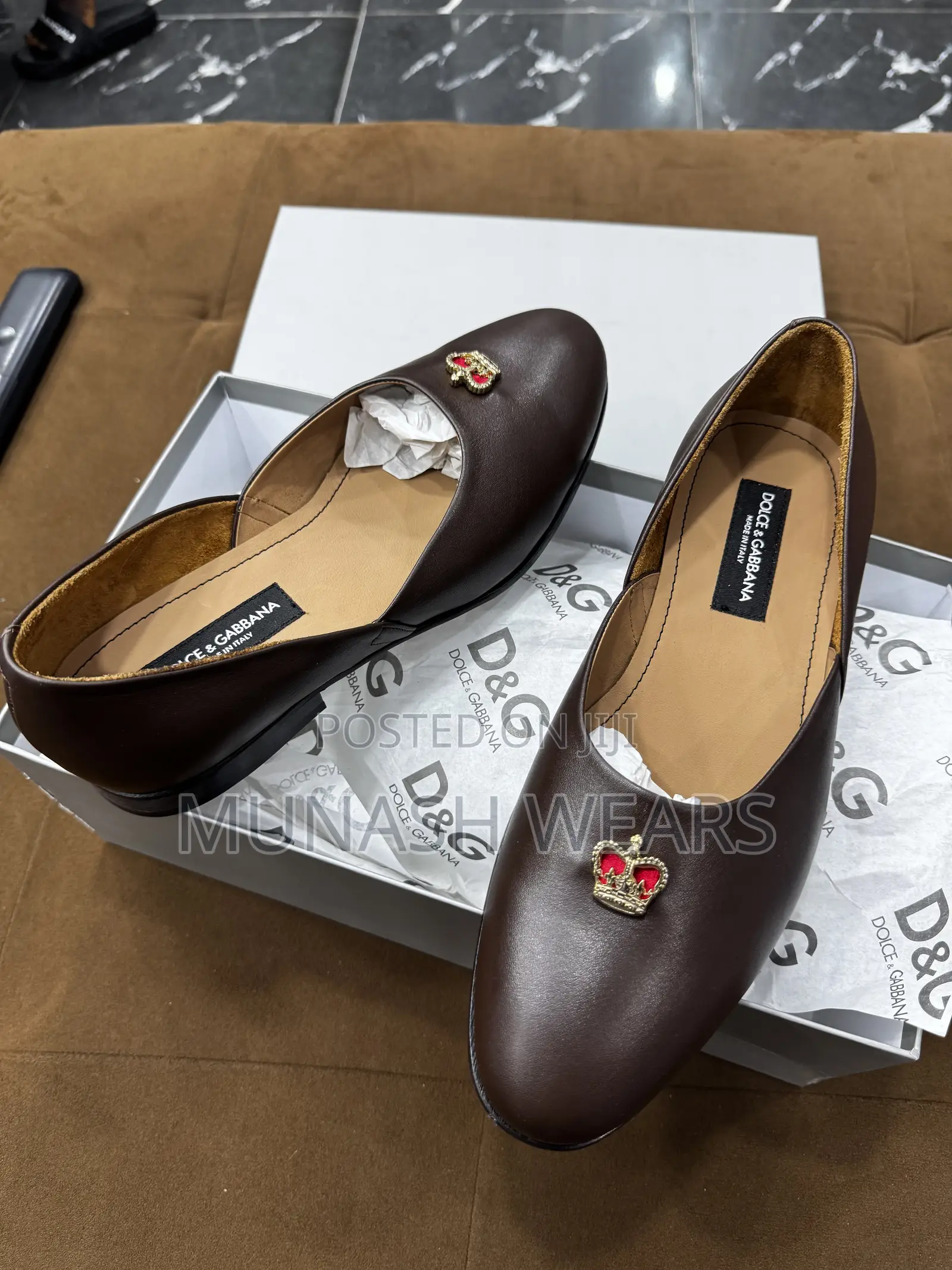 Italian Brown Calfskin Dolce Gabbana Leather Shoes 40-46