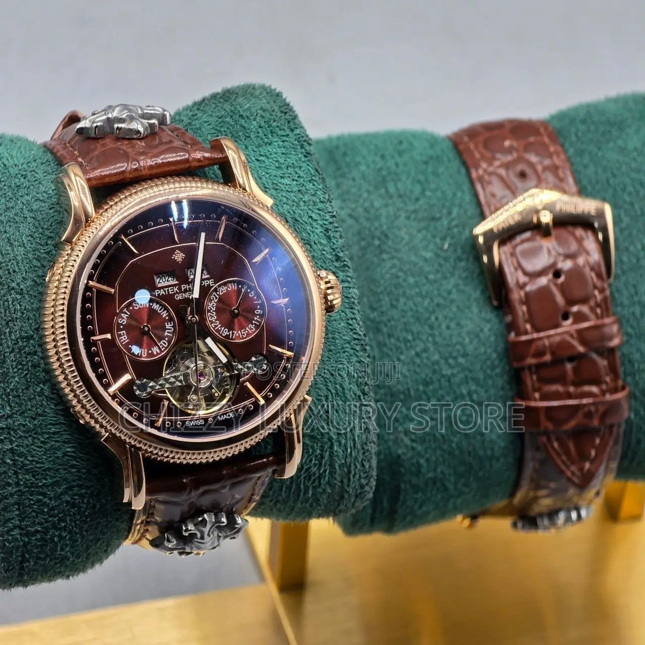 Patek Philippe Quality Luxury Genuine Leather Automatic Engine Watch