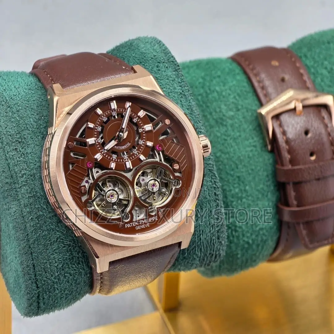 Patek Philippe Quality Luxury Men Genuine Leather Wristwatch