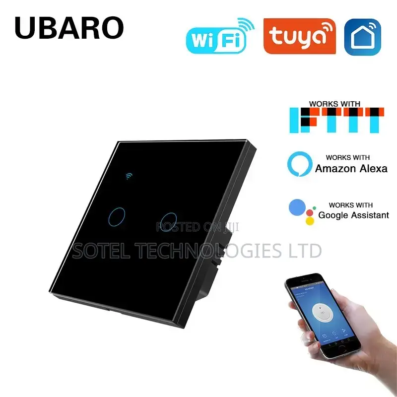2 Gang Wifi Smart Switch Tuya Smart Life Voice Control