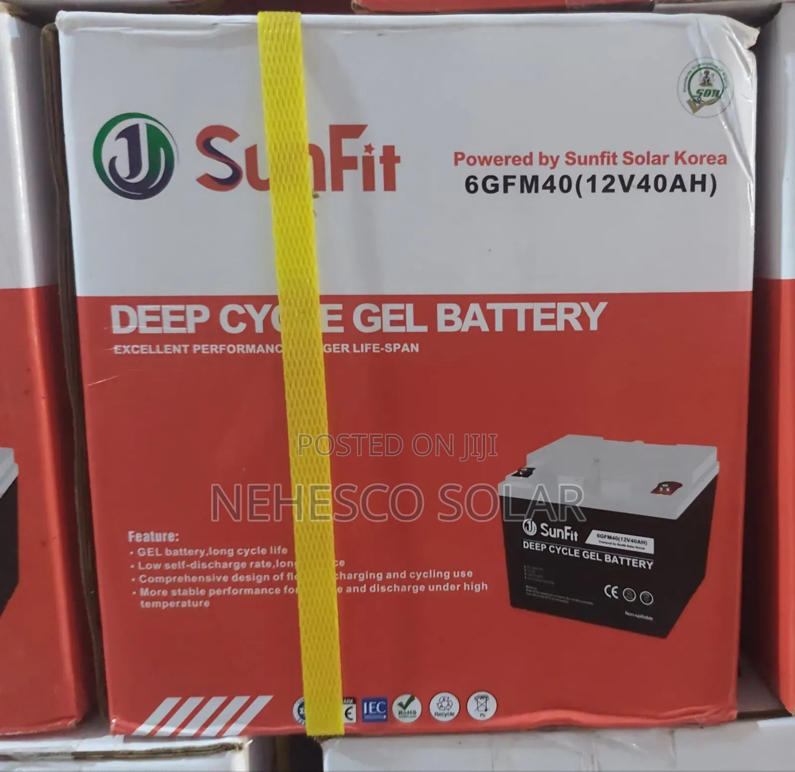 40ah Sunfit Deep Cycle Gel Battery | Maintenance Free