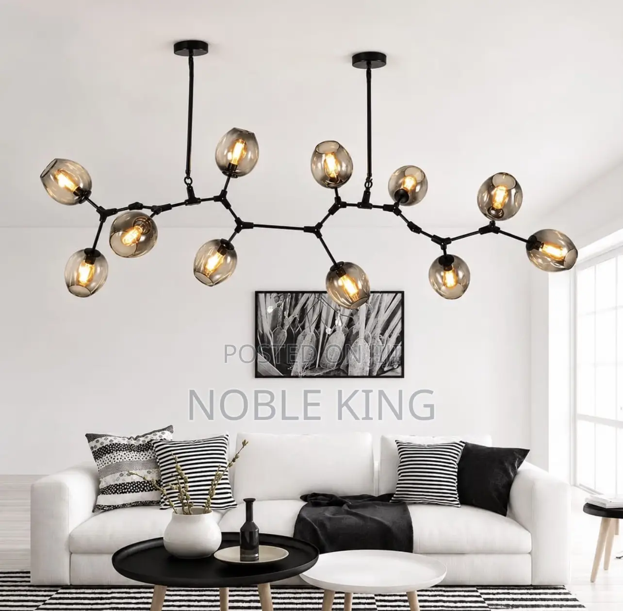 Modern Glass Branch Chandelier Lights Black Golden 5/6/7/8/9/10/11