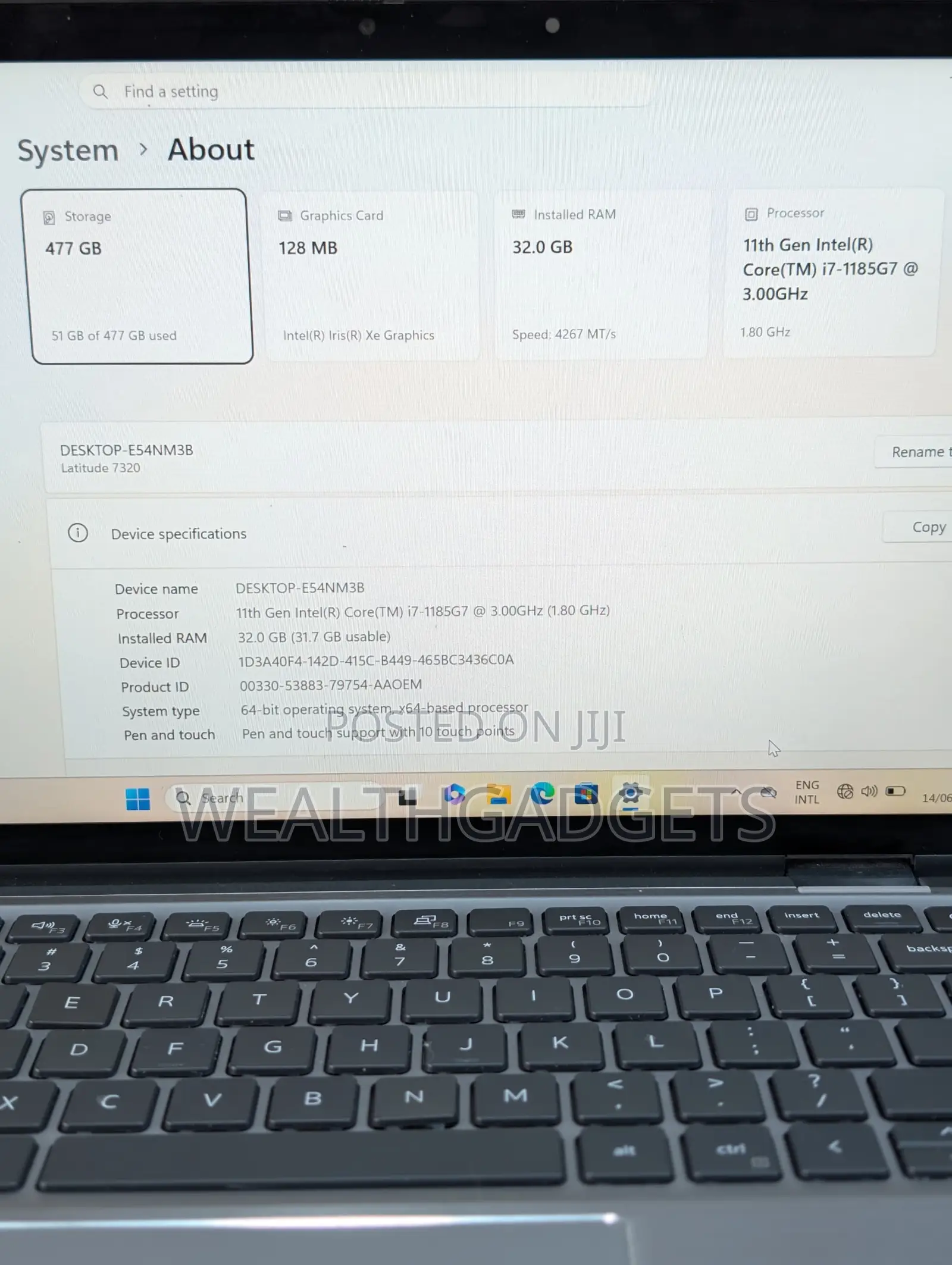 Laptop Dell Latitude 7320 32GB Intel Core i7 SSD 512GB