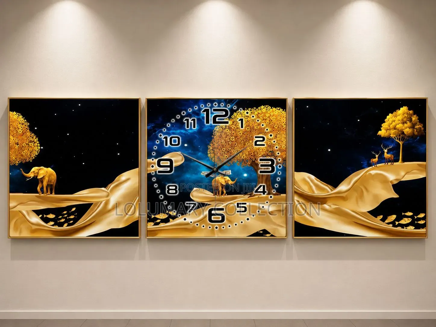 3-in-1 Decorative Wall Clock Modern Home Living Room Decor