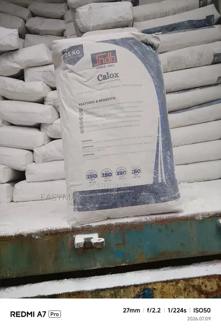 Hydrated Lime (Calox Brand. Egypt) – Calcium Hydroxide 25kg