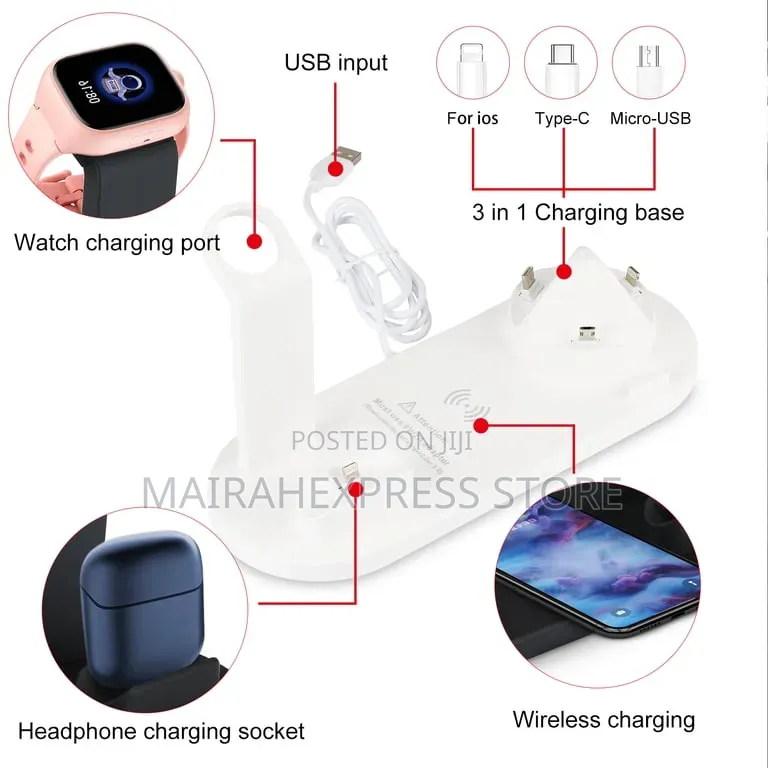 4 in 1 Wireless Charging Dock Designed to Charge Multiple Devices